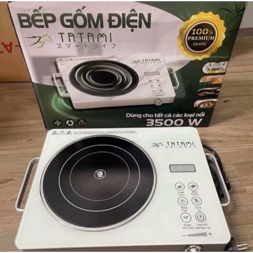 BẾP HỒNG NGOẠI CAO CẤP TATAMI (PREMIUM) CẢM ỨNG ĐA CHỨNG NĂNG CÔNG SUẤT 3500W MẶT KÍNH CƯỜNG LỰC (bảo hành 6 tháng)