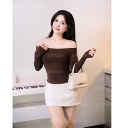 Áo Trễ Vai Tay Dài Nữ JUSTDUN D69 - Ôm Body, Basic, Cotton Mềm Mịn, Tôn Dáng, Thoáng Mát, Co Giãn 6