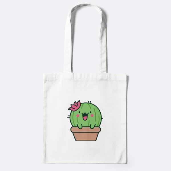 Túi Canvas, Túi Vải, Túi ToTe Dài 38cm x Rộng 33cm In Hình Bộ Sưu Tập Xương Rồng Cute Chất Cotton