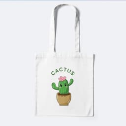 Túi Canvas, Túi Vải, Túi ToTe Dài 38cm x Rộng 33cm In Hình Bộ Sưu Tập Xương Rồng Cute Chất Cotton 2