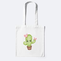 Túi Canvas, Túi Vải, Túi ToTe Dài 38cm x Rộng 33cm In Hình Bộ Sưu Tập Xương Rồng Cute Chất Cotton 4