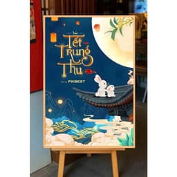 Tranh Canvas Trung Thu Đêm Hội Trăng Rằm  – Tranh trang trí nhà hàng, quán cà phê, homestay Tặng đinh treo 1