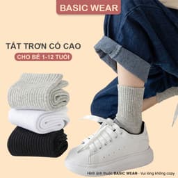 Tất Trơn Cổ Cao Cho Bé 2- 12 Tuổi, Tất Cổ Cao Cho bé, Tất Thể Thao Trẻ Em Thời Trang Cho Bé te999 2