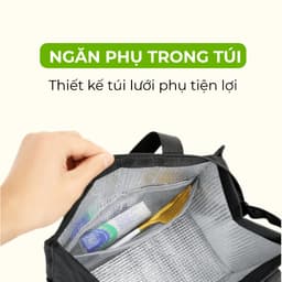 Túi đựng hộp cơm giữ nhiệt chống nước Túi đựng cơm văn phòng đa năng dễ dàng vệ sinh Homez TC91 3