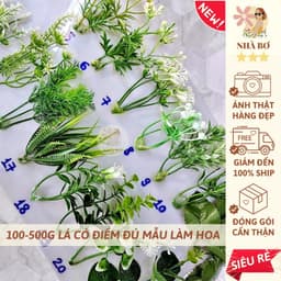 100g 500g cỏ điểm lá hồng lá táo hoa giả làm hoa trang trí handmade DIY - Hoa Sáp Nhà Bơ 1