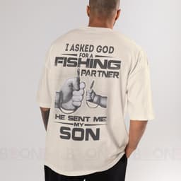 Áo thun Unisex Nam Nữ in hình I Asked God for a Fishing Partner, chất cotton 100% - BOONE - BNE00154 5