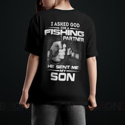 Áo thun Unisex Nam Nữ in hình I Asked God for a Fishing Partner, chất cotton 100% - BOONE - BNE00154 6