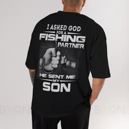 Áo thun Unisex Nam Nữ in hình I Asked God for a Fishing Partner, chất cotton 100% - BOONE - BNE00154 7