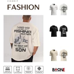 Áo thun Unisex Nam Nữ in hình I Asked God for a Fishing Partner, chất cotton 100% - BOONE - BNE00154 1