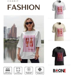Áo thun Unisex Nam Nữ in hình 2 CON TÔM sọc đỏ, chất cotton 100% - BOONE - BNE00153 1