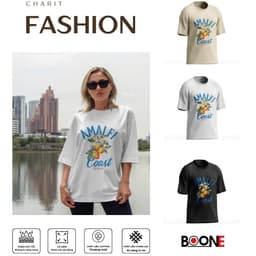 Áo thun Unisex Nam Nữ in hình AMALFI Coast, chất cotton 100% - BOONE - BNE00145 1