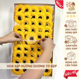 !! 50 150 250 hoa sáp hướng dương vàng cam hồng to bự tặng lễ tốt nghiệp trang trí  4