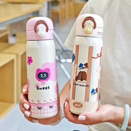 Bình Giữ Nhiệt Hoạt Hình Đáng  Yêu, Ly Giữ Nhiệt 2 Cách Uống 600ml INOX316 Có Quai Xách Nút Ấn Mở Tự Động 3