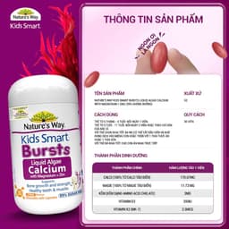 [CHÍNH HÃNG CÓ TEM PHỤ - T5/27] Canxi Tảo Biển Đỏ Nature's Way  Bổ Sung Canxi, Magie, Vitamin K2, Giúp Xương Bé 5