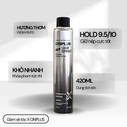 Gôm xịt giữ nếp tóc  nam, nữ CINPLUS Hair Spray X 150ml | 420ml giữ nếp 12-24h, tạo kiểu 3s 6