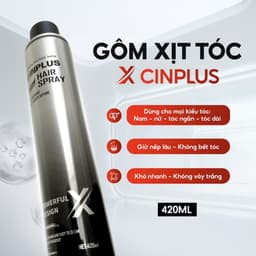 Gôm xịt giữ nếp tóc  nam, nữ CINPLUS Hair Spray X 150ml | 420ml giữ nếp 12-24h, tạo kiểu 3s 5