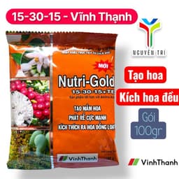 Phân bón Nutri-Gold 15-30-15 - Gói 100gr - Tăng tạo mầm hoa, kích hoa đồng loạt, phát rễ cực mạnh 1