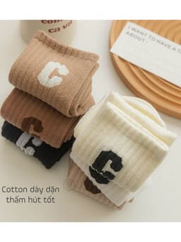 SET 5 Tất Cổ Cao Nam Nữ Họa Tiết Chữ C, Vải Cotton Mềm Mịn Co Dãn Thoáng Khí, vớ họa tiết chữ C đơn giản mix các màu 9