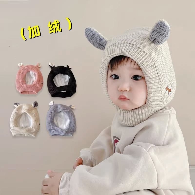 Mũ Len Trùm Đầu Tai Thú Siêu Dễ Thương Cho Bé Mùa Đông - Ấm Áp Với Lót Lông Mềm Mại.