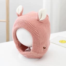 Mũ Len Trùm Đầu Tai Thú Siêu Dễ Thương Cho Bé Mùa Đông - Ấm Áp Với Lót Lông Mềm Mại. 6