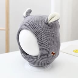 Mũ Len Trùm Đầu Tai Thú Siêu Dễ Thương Cho Bé Mùa Đông - Ấm Áp Với Lót Lông Mềm Mại. 3