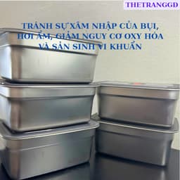 ( COMBO 5 hộp 2200ML ) inox 304 loại 1 có đắp đậy hút chân không khay đựng thực phẩm đồ ăn trong tủ lạnh An Toàn Sạch Sẽ 4