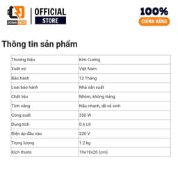 Nồi cơm điện Kim cương 1.2L nấu cho 2 đến 3 người ăn chính hãng bảo hành 12 tháng, 4
