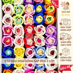 !! 50 150 250 hoa hồng sáp thơm 3 lớp đủ màu pha không dập đẹp trang trí handmade - Hoa Sáp Nhà Bơ 2