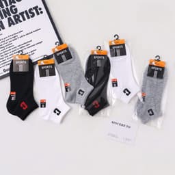 Set 10 Đôi Tất Nam Cổ Ngắn Cotton Thể Thao Chữ C Co Giãn Thấm Hút Mồ Hôi Bo Chun Êm Chân Freesize 39-44 2