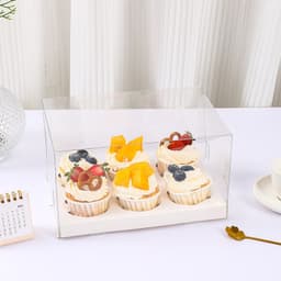 Hộp mica trong đựng bánh Cupcake 2/4/6/12 ô (Không kèm ruy băng) 5