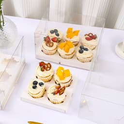 Hộp mica trong đựng bánh Cupcake 2/4/6/12 ô (Không kèm ruy băng) 7