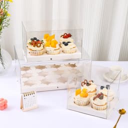 Hộp mica trong đựng bánh Cupcake 2/4/6/12 ô (Không kèm ruy băng) 1
