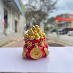 Hủ Tài Lộc Nắp Rời Chưng Tết Bàn Thờ, Hủ Vàng Phong Thủy Đựng Muối Gạo Trang Trí Size 6x6x7cm 6