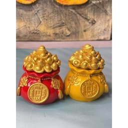 Hủ Tài Lộc Nắp Rời Chưng Tết Bàn Thờ, Hủ Vàng Phong Thủy Đựng Muối Gạo Trang Trí Size 6x6x7cm 4
