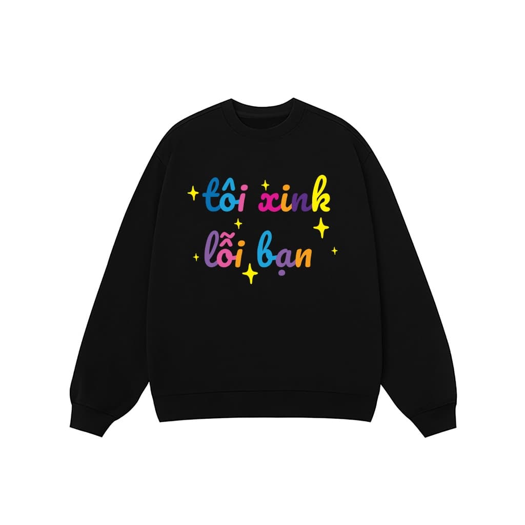 Áo Vớ Vẩn Vui Tươi REDLABEL Áo Sweater TÔI XINK LỖI BẠN Áo Sweatshirt Nỉ Oversize Nam Nữ SWT8