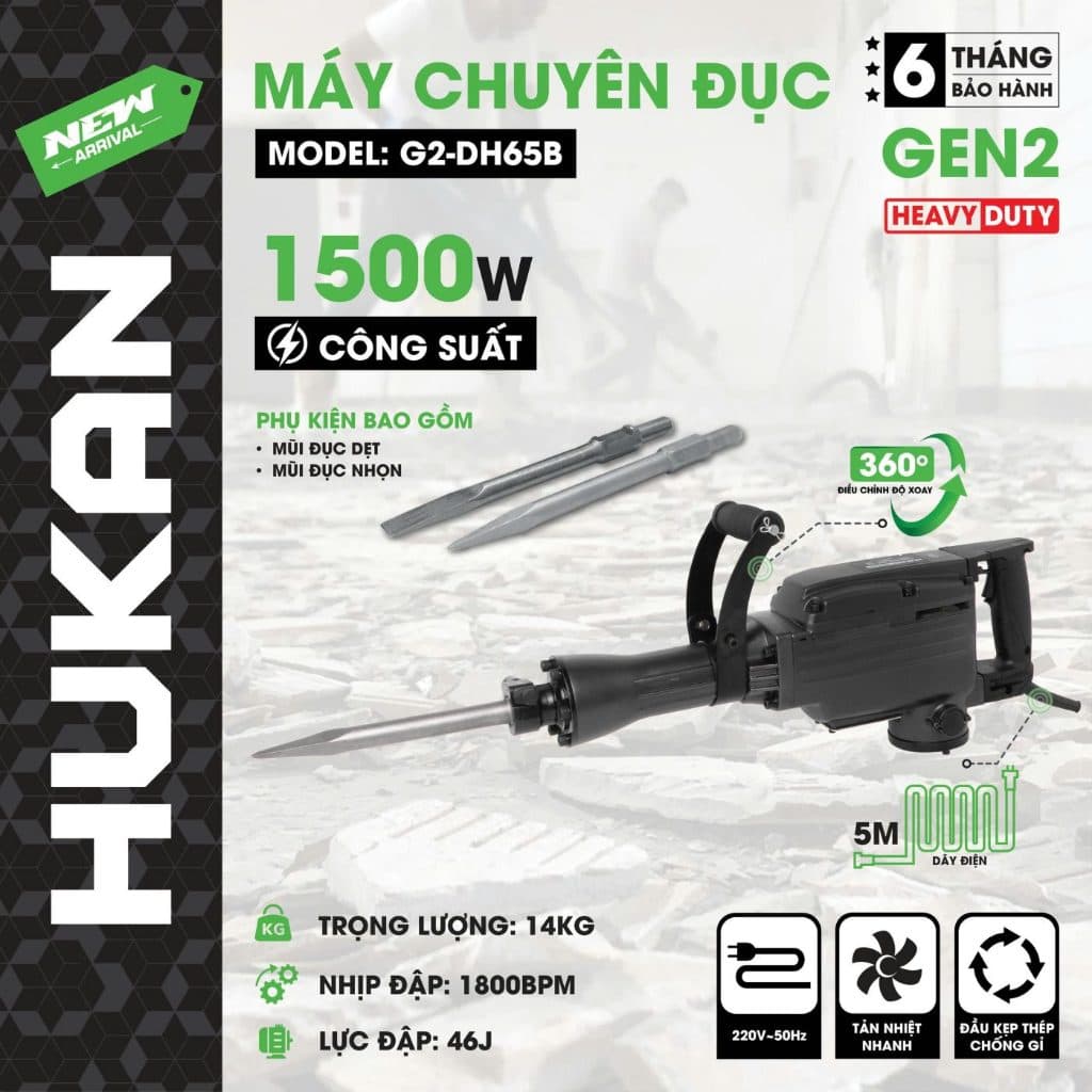 Máy chuyên đục điện  G2-DH65B Hukan
