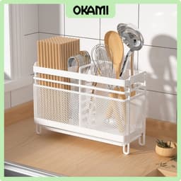 Giá/Kệ Để Đũa Thìa Gia Dụng Nhà Bếp, Giỏ Đựng Đũa Thoát Nước Chống Nấm Mốc Treo Tường/Đặt Bàn 2/3 Ngăn Thép Không Gỉ 1