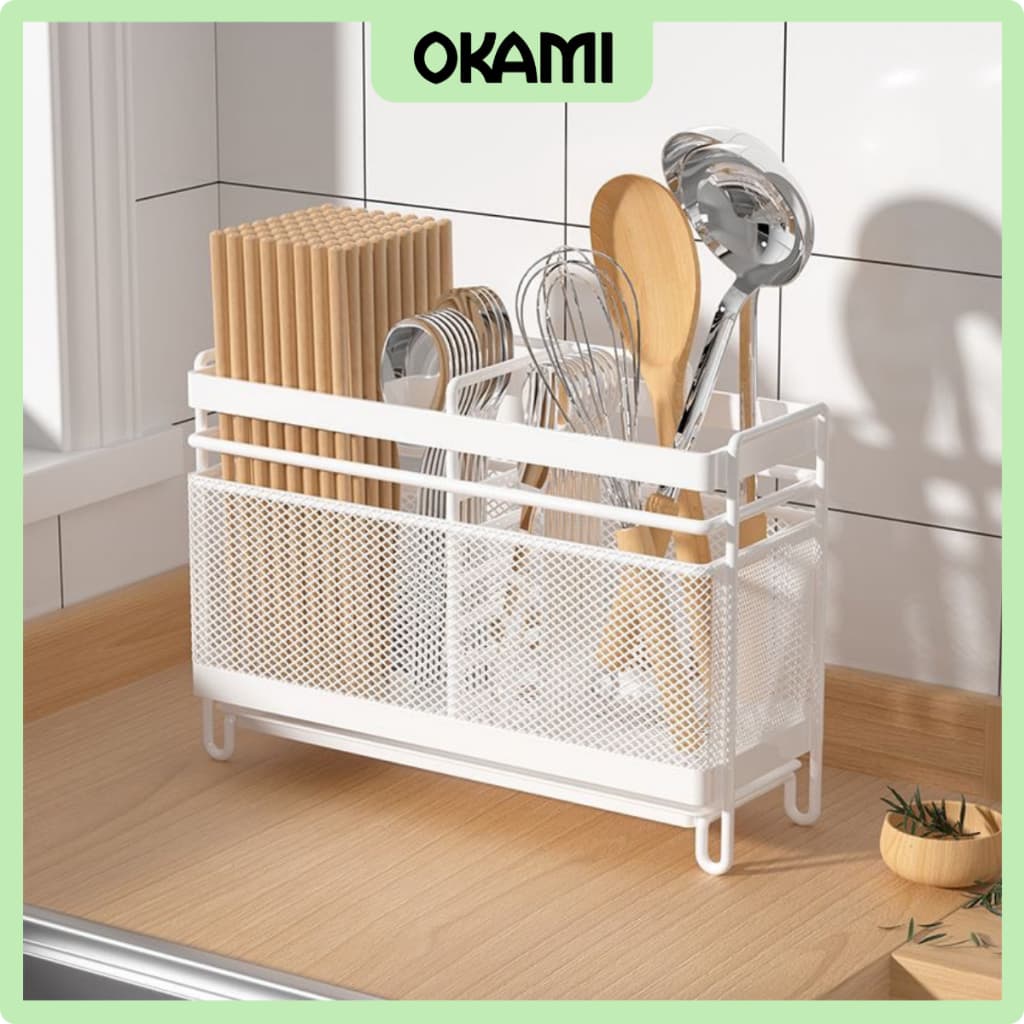 Giá/Kệ Để Đũa Thìa Gia Dụng Nhà Bếp, Giỏ Đựng Đũa Thoát Nước Chống Nấm Mốc Treo Tường/Đặt Bàn 2/3 Ngăn Thép Không Gỉ