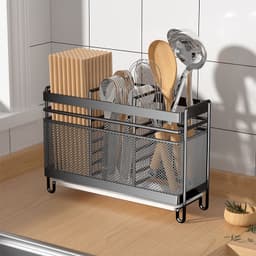 Giá/Kệ Để Đũa Thìa Gia Dụng Nhà Bếp, Giỏ Đựng Đũa Thoát Nước Chống Nấm Mốc Treo Tường/Đặt Bàn 2/3 Ngăn Thép Không Gỉ 3