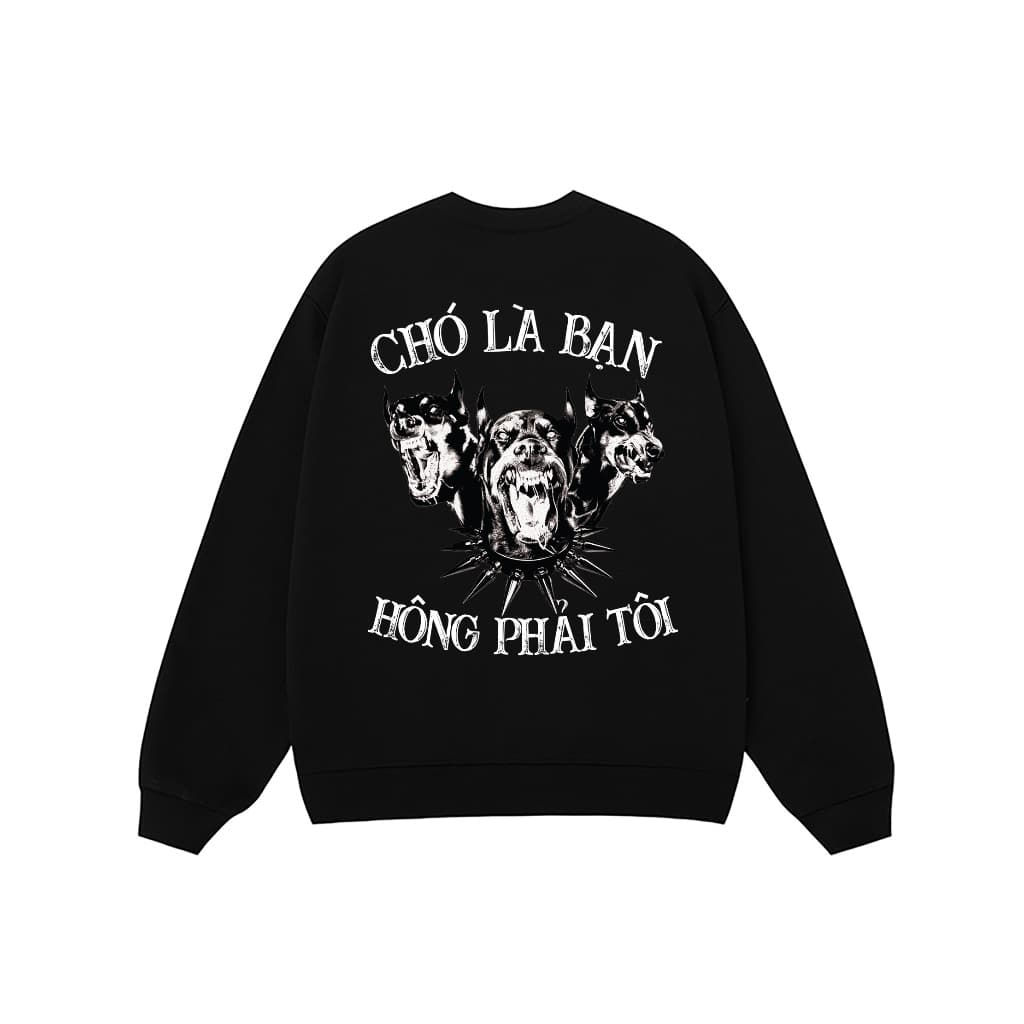 Áo Vớ Vẩn Vui Tươi REDLABEL Áo Sweater CHÓ LÀ BẠN Áo Sweatshirt Nỉ Oversize Nam Nữ SWT22