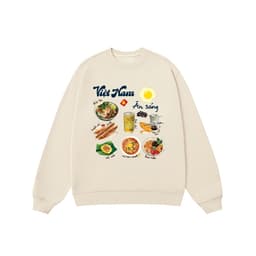 Áo Vớ Vẩn Vui Tươi REDLABEL Áo Sweater VIỆT NAM ĂN SÁNG Áo Sweatshirt Nỉ Oversize Nam Nữ SWT28 3