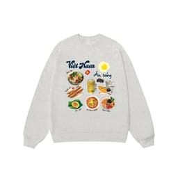 Áo Vớ Vẩn Vui Tươi REDLABEL Áo Sweater VIỆT NAM ĂN SÁNG Áo Sweatshirt Nỉ Oversize Nam Nữ SWT28 1