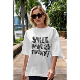 Áo thun Unisex Nam Nữ in chữ SMILE MORE TODAY, chất cotton 100% - BOONE - BNE00013 6