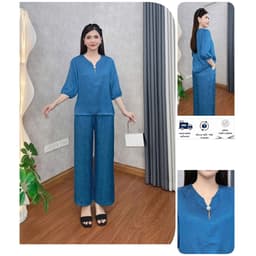 Bộ Trung Niên Nữ Cho Mẹ Chất Vải Lụa Tay Lỡ Sang Trọng Mặc Xuân Hè Mặc Nhà Đi Chơi 4