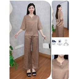 Bộ Trung Niên Nữ Cho Mẹ Chất Vải Lụa Tay Lỡ Sang Trọng Mặc Xuân Hè Mặc Nhà Đi Chơi 5