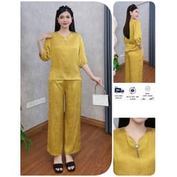 Bộ Trung Niên Nữ Cho Mẹ Chất Vải Lụa Tay Lỡ Sang Trọng Mặc Xuân Hè Mặc Nhà Đi Chơi 2