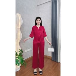 Bộ Trung Niên Nữ Cho Mẹ Chất Vải Lụa Tay Lỡ Sang Trọng Mặc Xuân Hè Mặc Nhà Đi Chơi 6