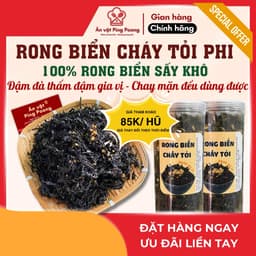 [Lon 100G] Rong Biển Sấy Giòn Lắc Tỏi Phi Ăn Liền Hương Vị Mặn Thơm, Rong Biển Sấy Khô Lắc Tỏi Phi 1