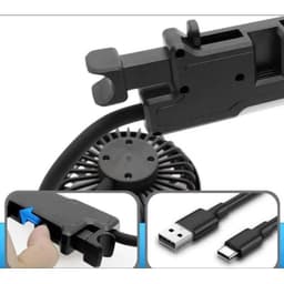 Quạt gắn ghế sau ô tô F310 cắm cổng USB tích hợp đèn LED chiếu sáng 7
