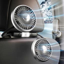 Quạt gắn ghế sau ô tô F310 cắm cổng USB tích hợp đèn LED chiếu sáng 3